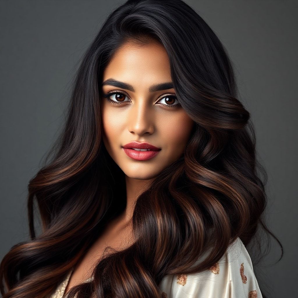 Long wave indian hairstyle