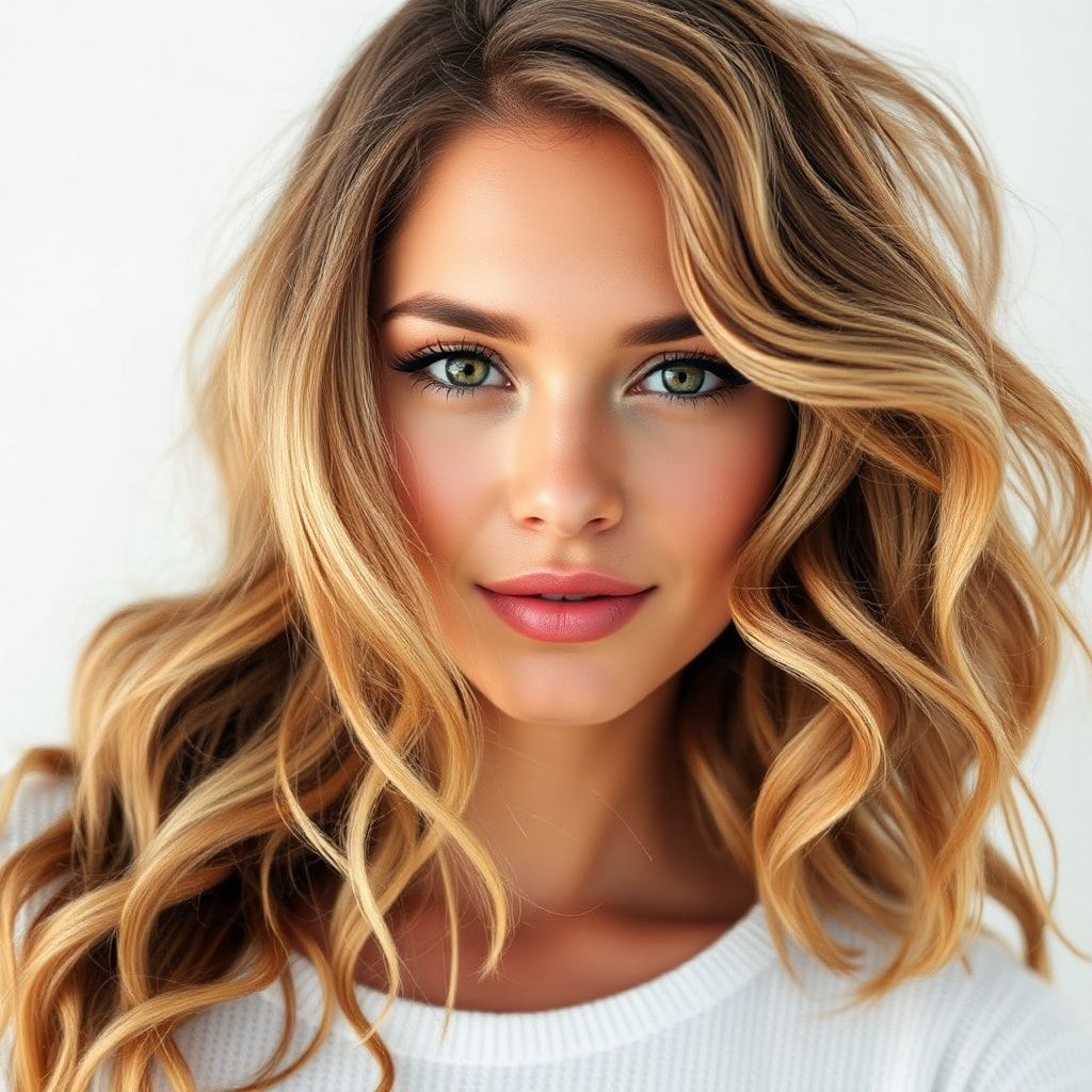 Medium natural waves hairstyle