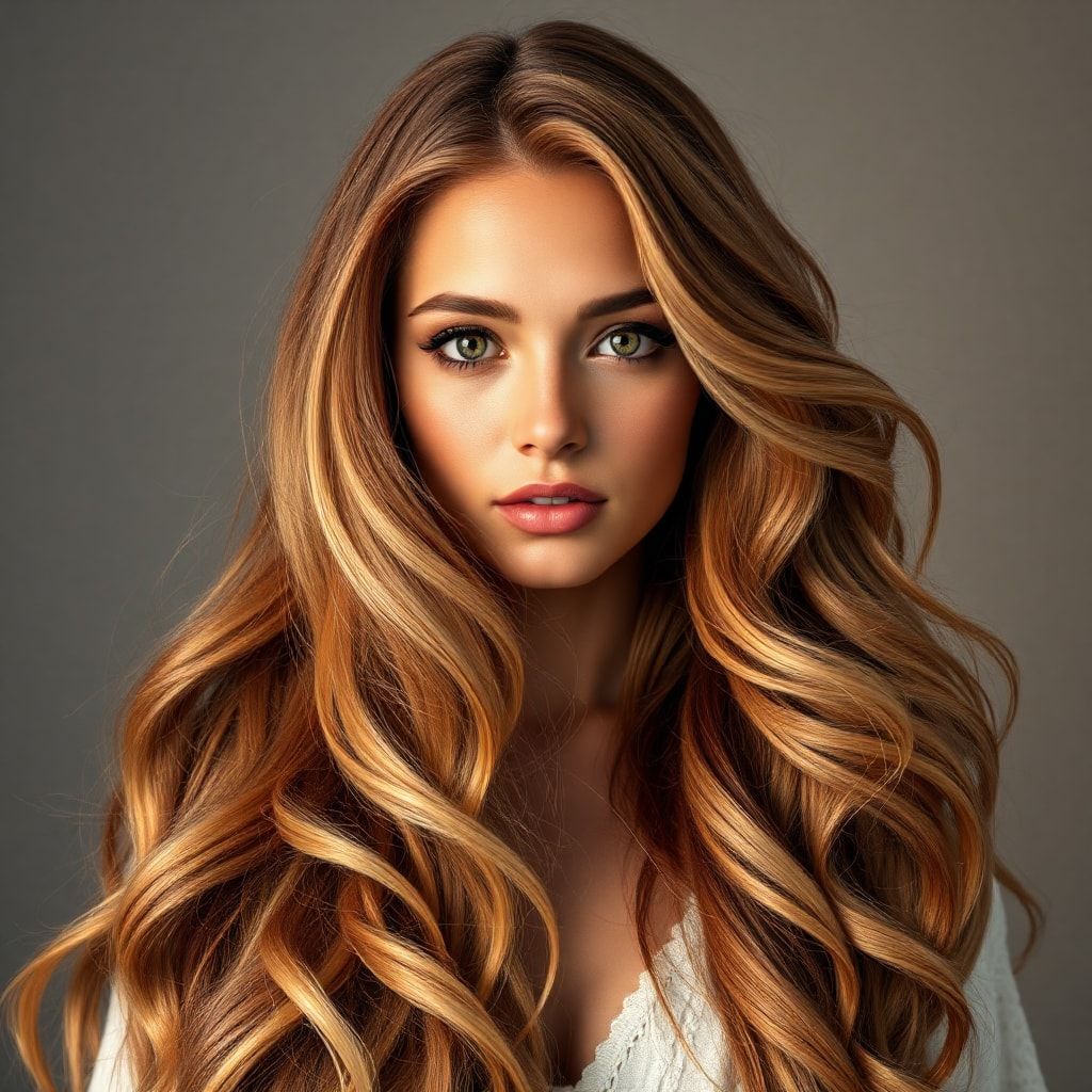 Super-long wavy hairstyle